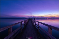 Steg in Breitbrunn am Ammersee zur Blauen Stunde Nicole Reimer Fotografie